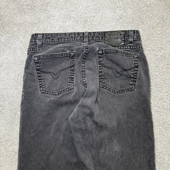 Vintage Harley Davidson Jeans Womens 10 Petite Black Relaxed Leg Motorcycle - Picture 4 of 8